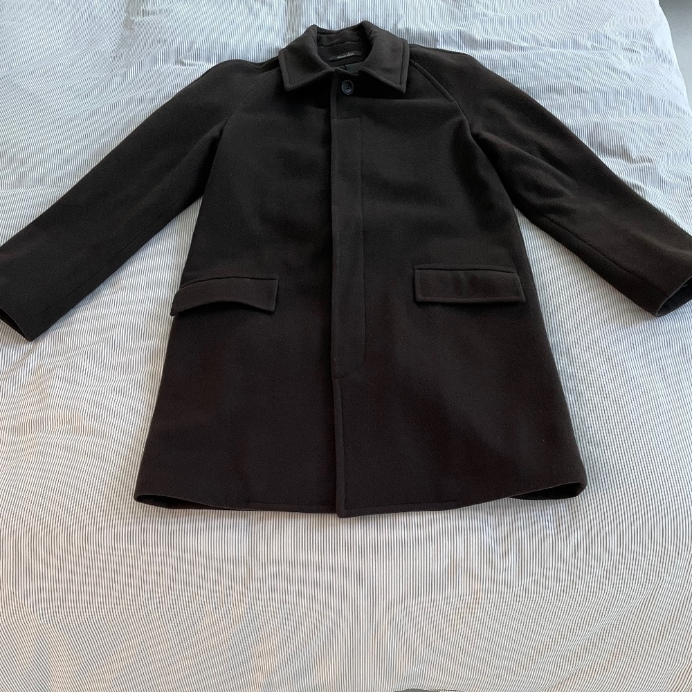 Chocolate Brown Wool Overcoat